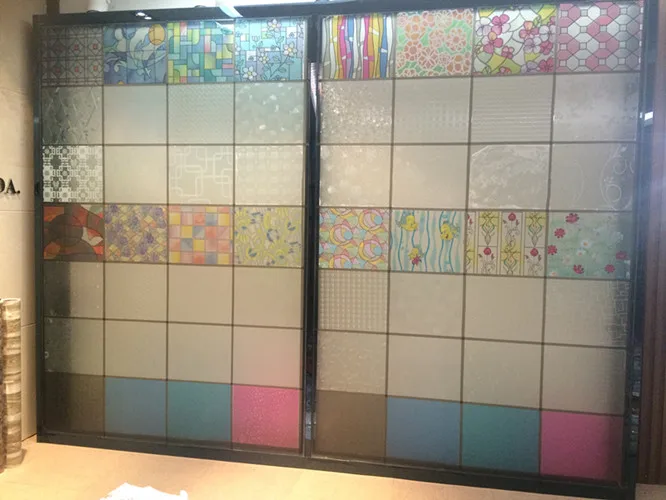 PVC window glass film frost printed static window film for decoration