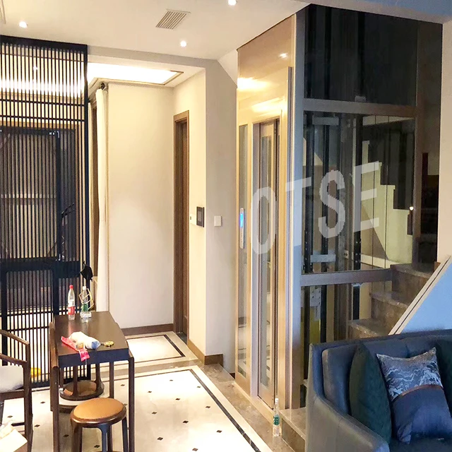 Cheap Home Elevator For 2-5 Person Residential Elevator Home Lift Price With Glass Shaft