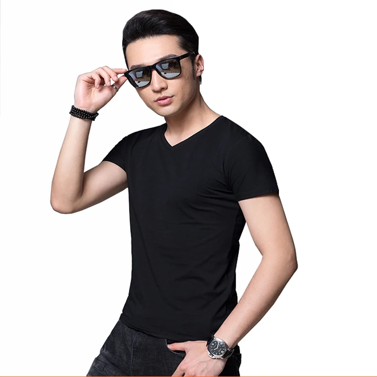 Новое поступление, дышащая удобная футболка унисекс с V-образным вырезом