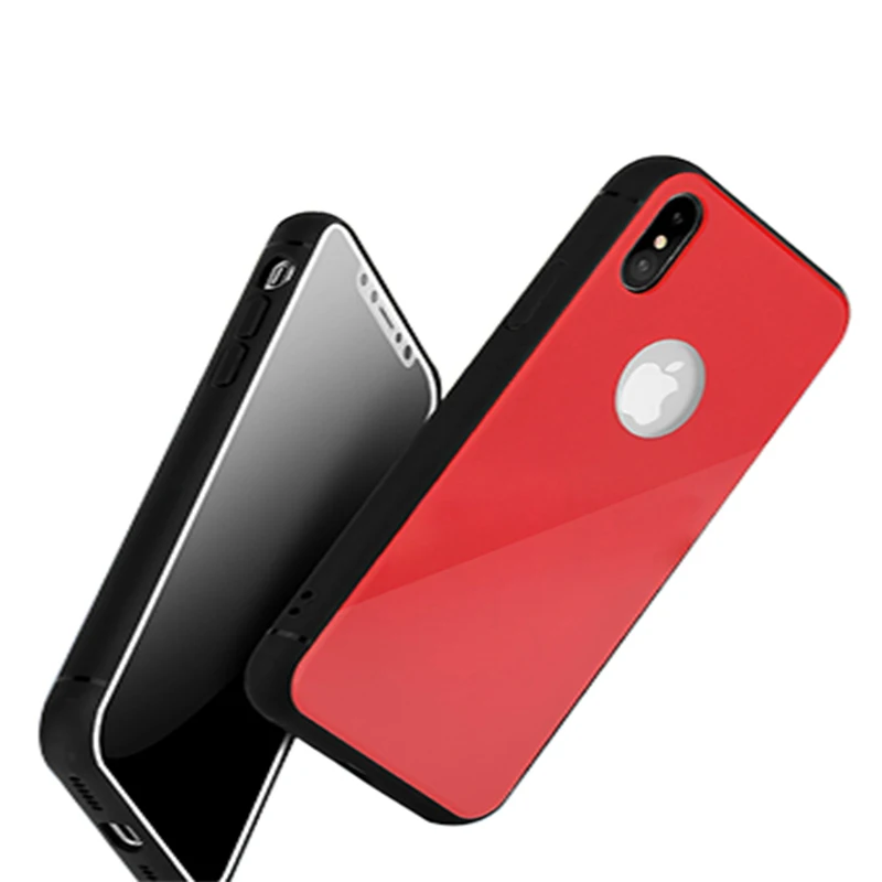 Fashionable Phone Case TPU Border + PC Acrylic Mobile Phone Case for iPhone X