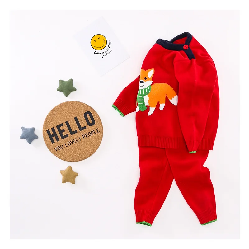 
Hot sale cool boys 9GG cartoon sweater set 