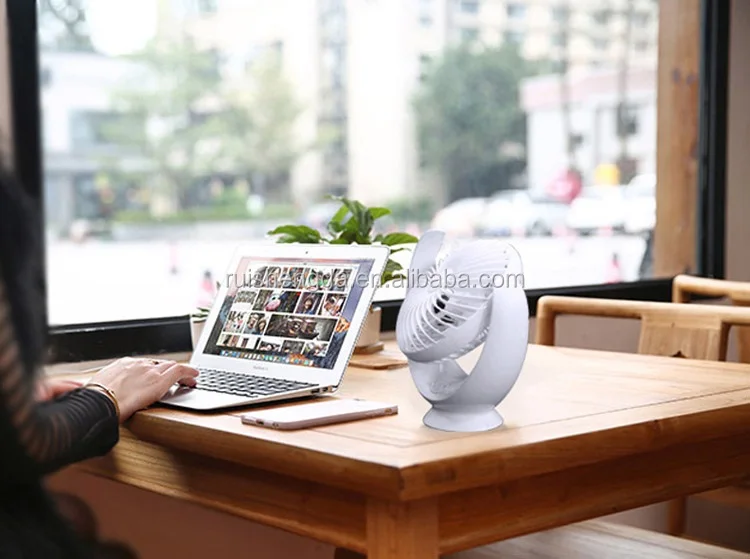 8 inch Desktop USB & Battery Rechargeable Fan Table USB Moon Fan with Natural Wind Mode