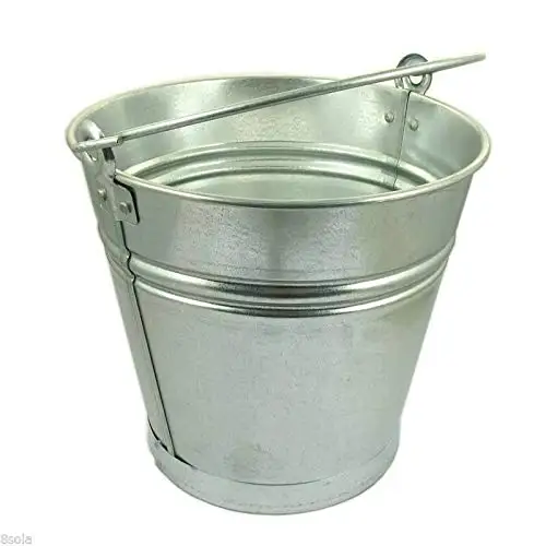 
15L Pail Heavy Duty Galvanised Steel Metal Bucket Water Coal Fire Greenhouse 