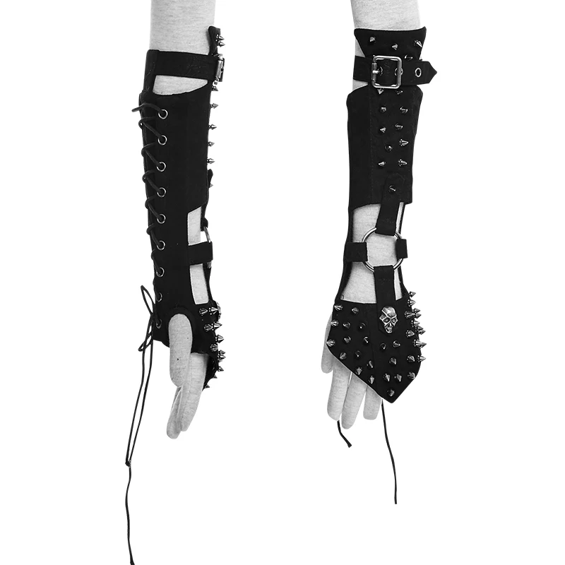 S-178 Punk  Gloves Skull Handmade Rivet Studded Leather Gloves