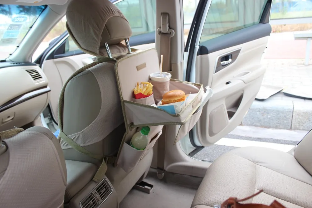 
Luxury car storage organizer seat back protector car seat back table 