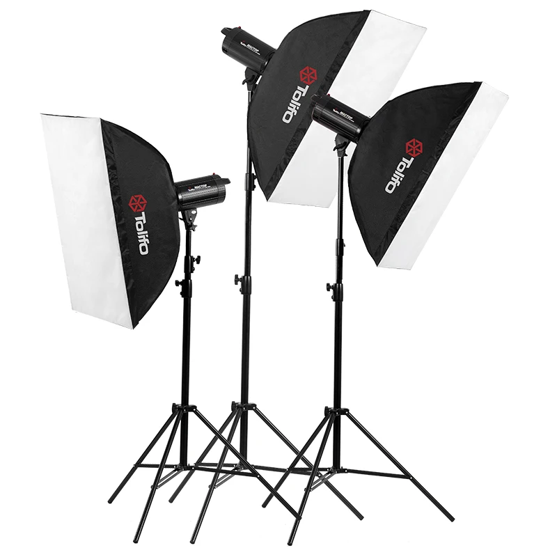 Softbox Light Stand Bowens Mounting 3 Light Head Strobe Flash Light Kit