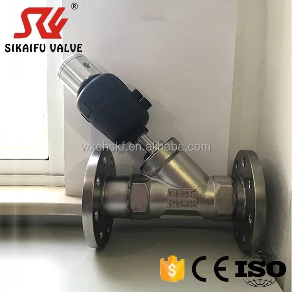 DN65 GB Standard Flange Connection Angle Seat Valve with Limit Switch