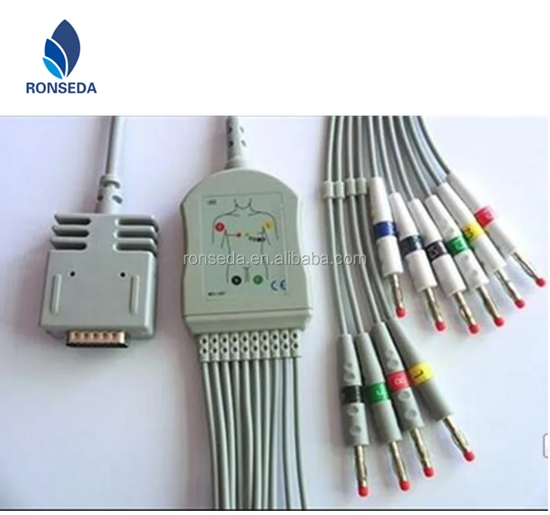 Совместим с burчлен EK10 Elite, Elite II, Банан 4,0, стандарт IEC, материал ТПУ, кабель ЭКГ 3,6 метра