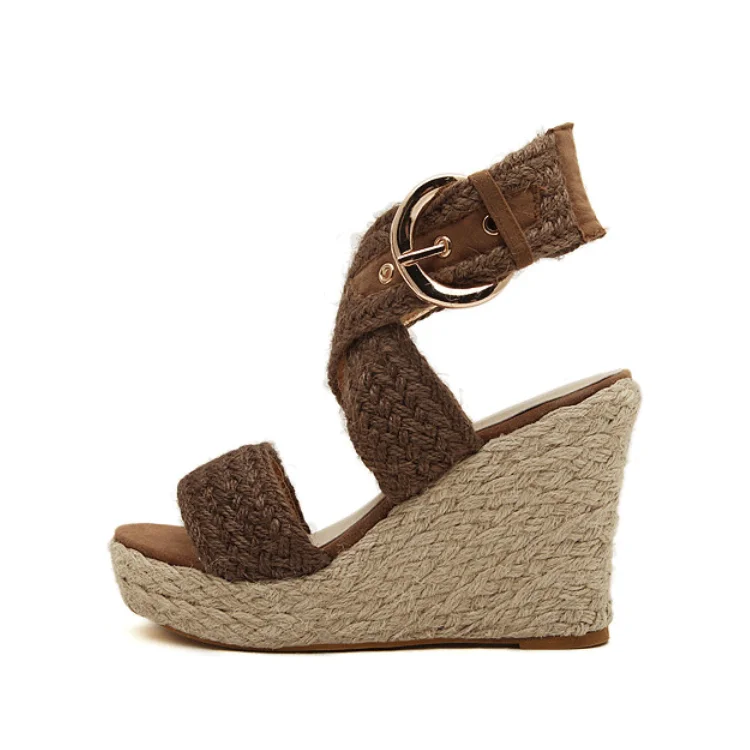 2019 New Ladies espadrille wedges heel sandals women shoes In Stock