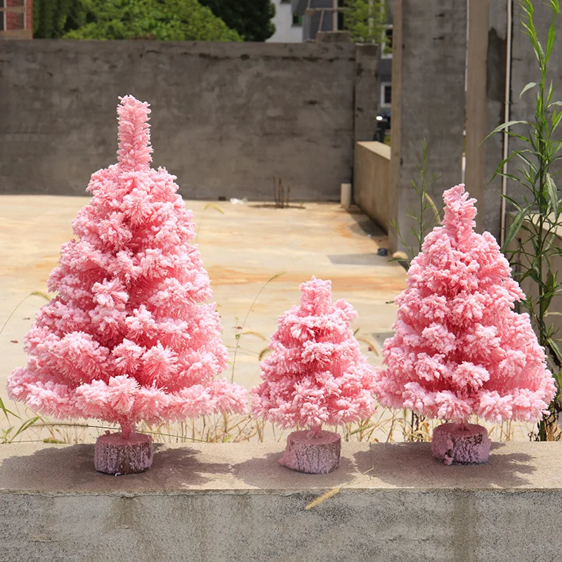 Wholesale Cheap Mini Artificial Christmas Tree Stick White Cedar Desktop Small Decorative Christmas Tree For Home Xmas