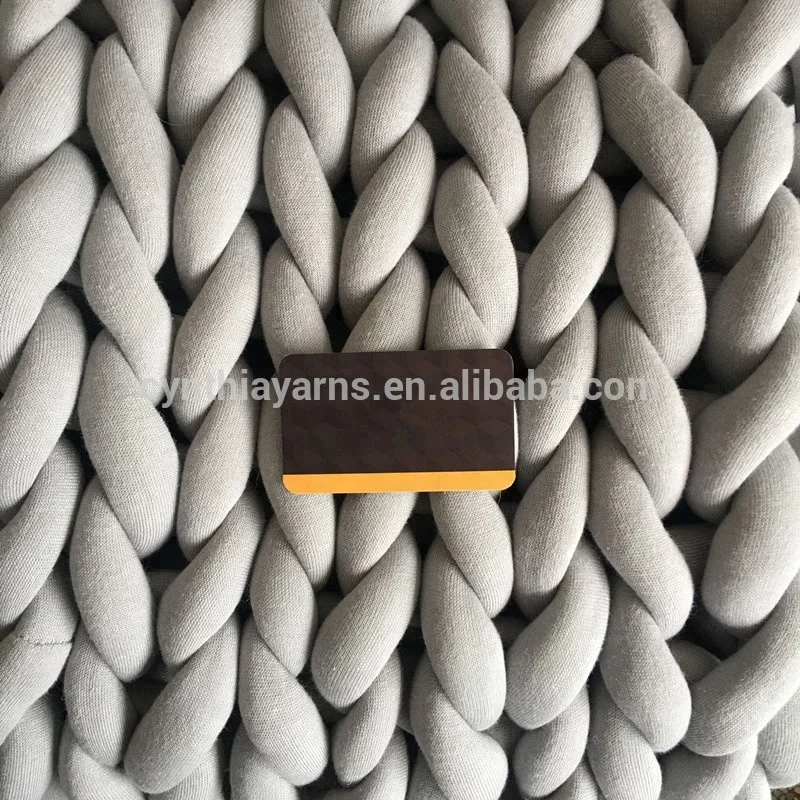 Cynthia New Design 100% Cotton Tube Microfiber Filled Super Giant Chunky Knitting Yarn Hand Knitted Blanket Braid Yarn