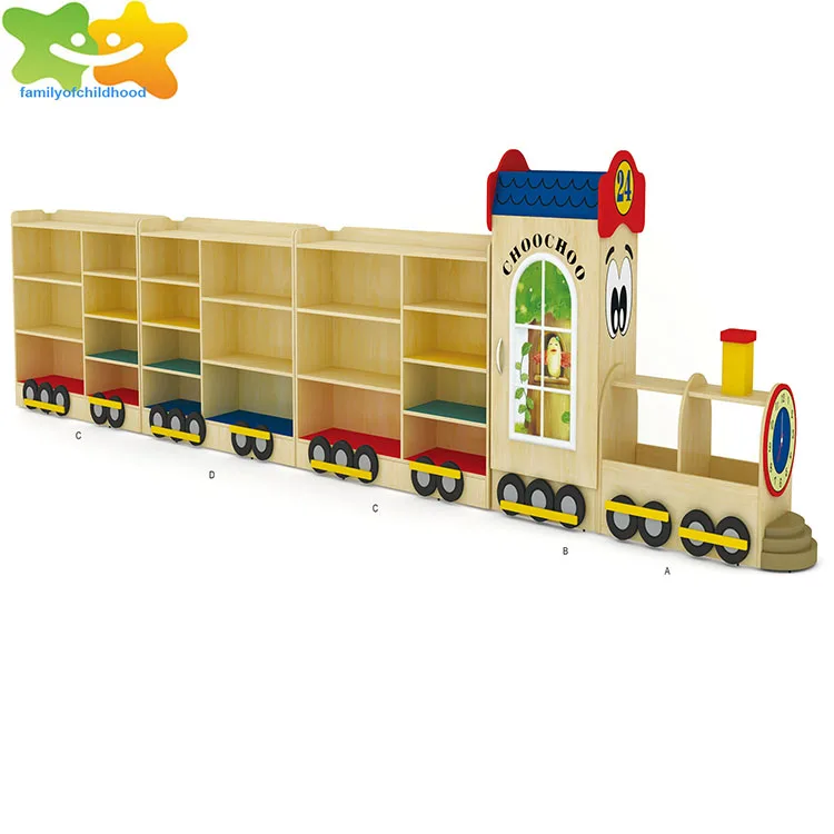 CE Утвержденная мебель для детского сада, деревянный книжный шкаф для детей