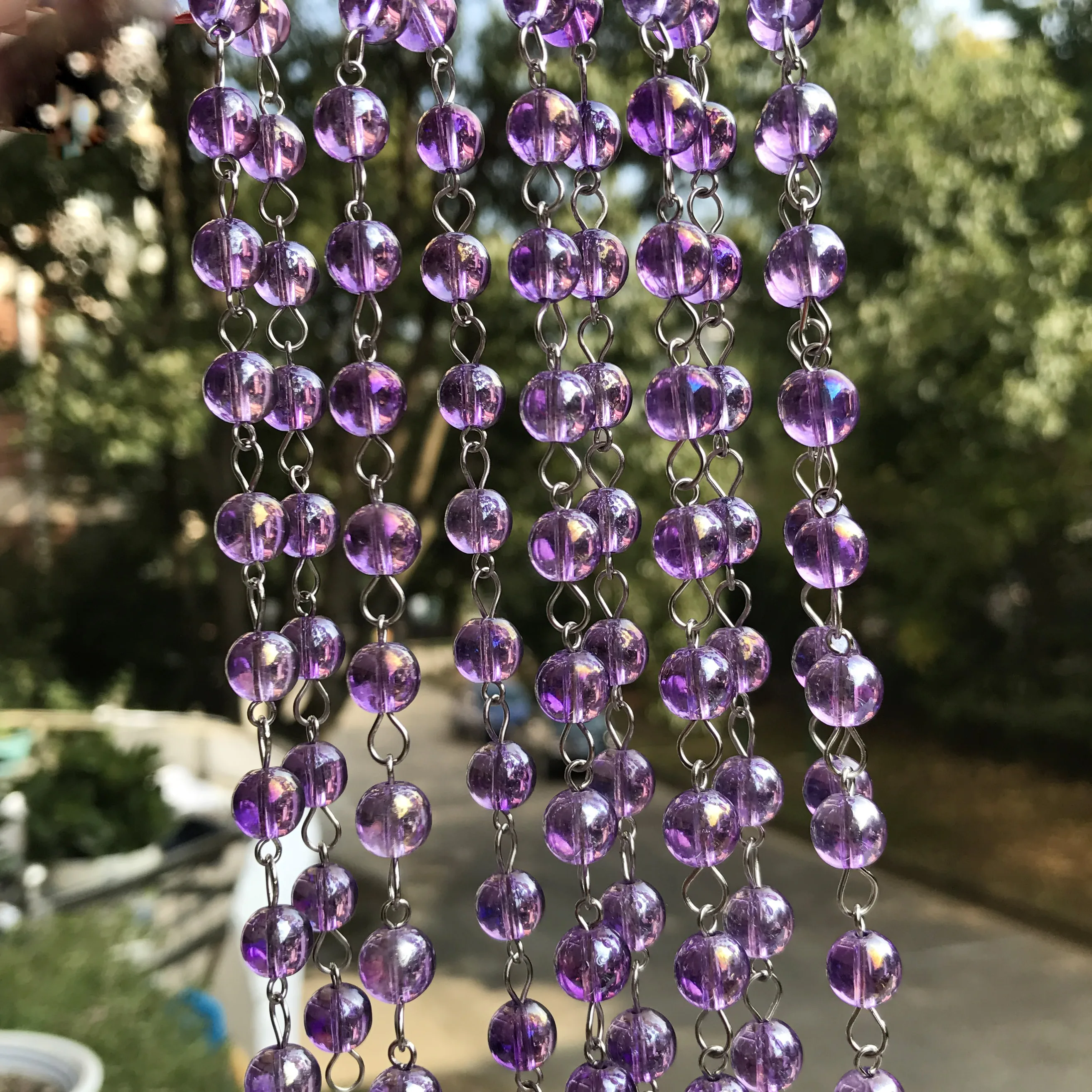 Цепочка с хрустальными бусинами 8 мм, свадебная гирлянда, занавеска на окна