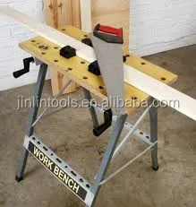
Portable folding wooden/steel fabrication work bench/work table 