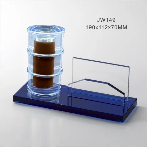 Gold heart music base crystal name card holder