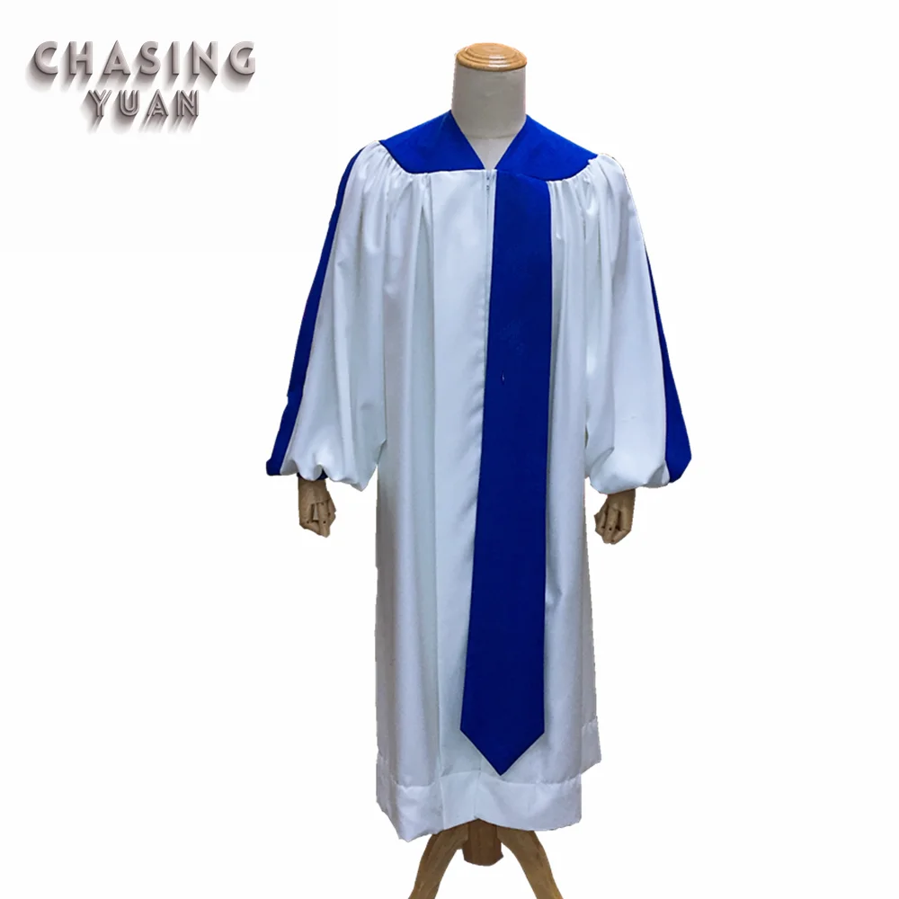
Wholesale Custom White/Blue Church Choir Robe 