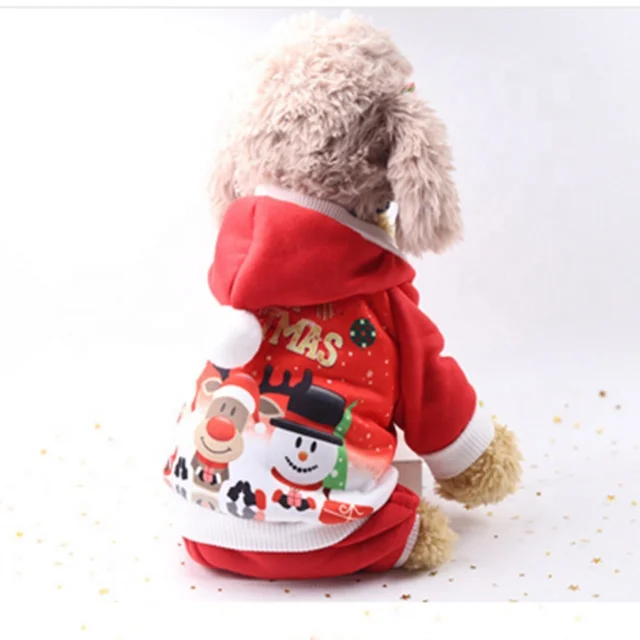 Pet Dog Christmas Pattern Clothes Cotton Hoodie for Dog