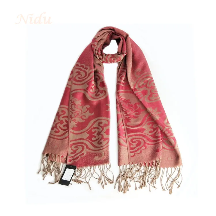 Factory promotional jacquard floral pashmina scarf cheap shalws women low MOQ
