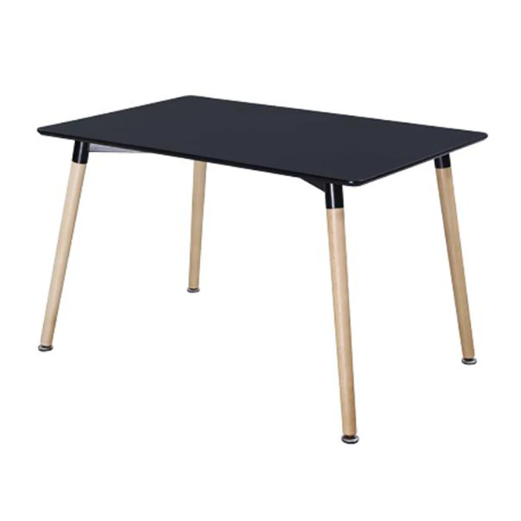 MDF table top solid wood leg dining table