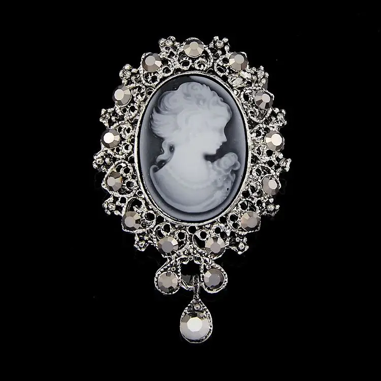 Wholesales Custom Fashion New Design Vintage Brooch Rhinestone Crystal Women Fancy Brooch Pins