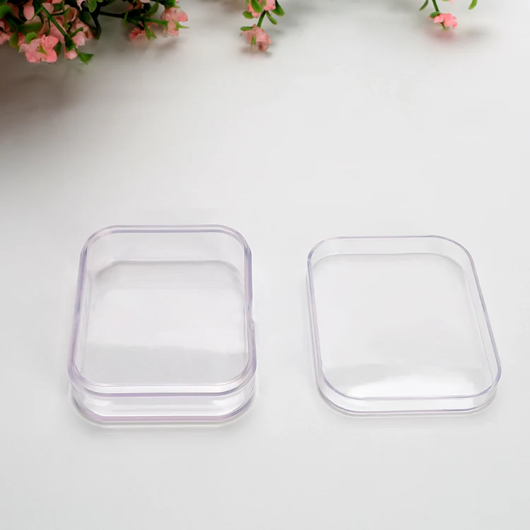 In stock Wholesale rectangular packaging plastic sponge box powder puff container case
