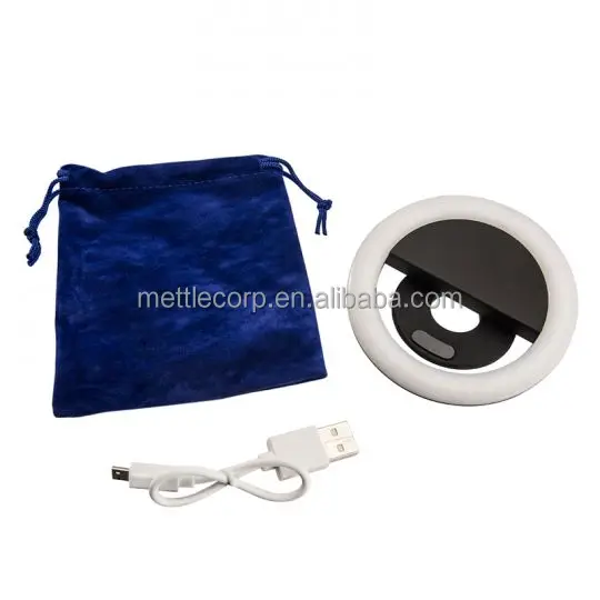 lithium battery bi-color operated LED selfie ring light with USB