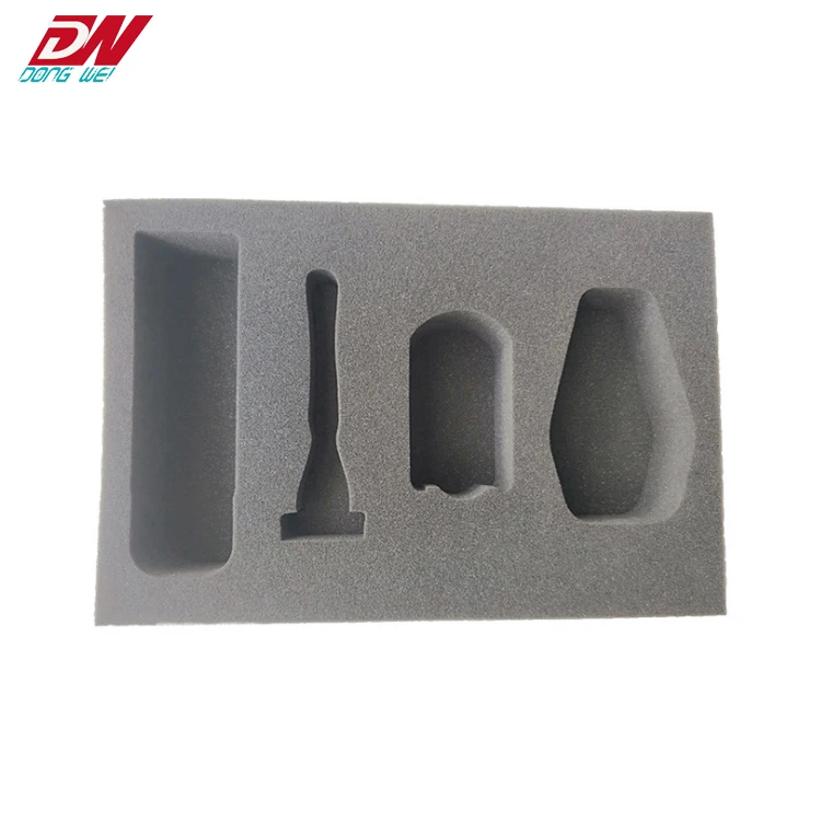 Black high density sponge foam inlay die cut foam inserts for tool box Protective packaging