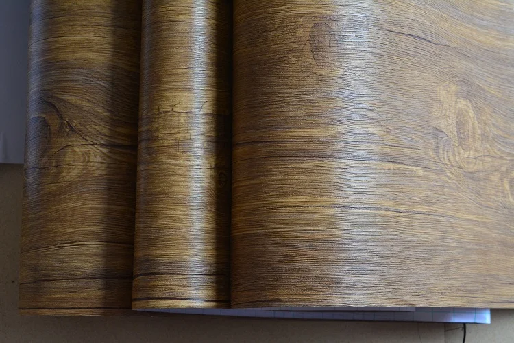 3D wood grain film for decorative laminated paper