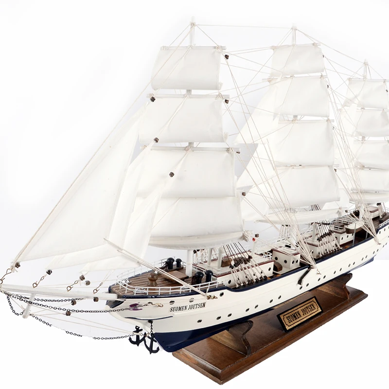 
Mettle New Arrival Length 103 CM Wooden Craft Sailboat Model For Garden Decoration 