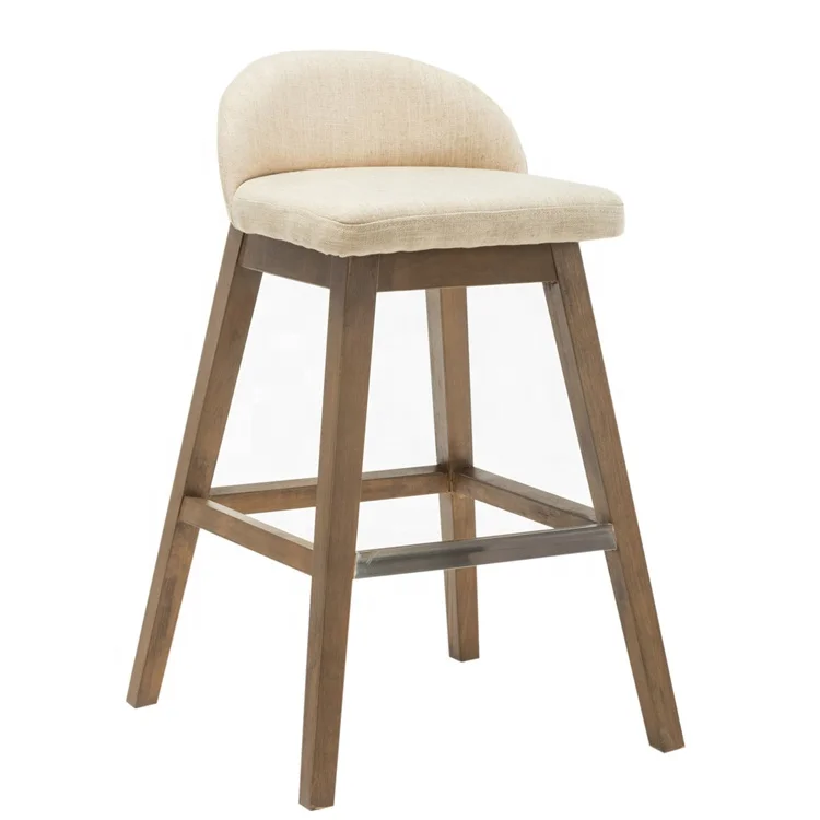 Modern High Quality Wooden Chair Velvet Seat Counter Height Kitchen Bar Stool From Anji