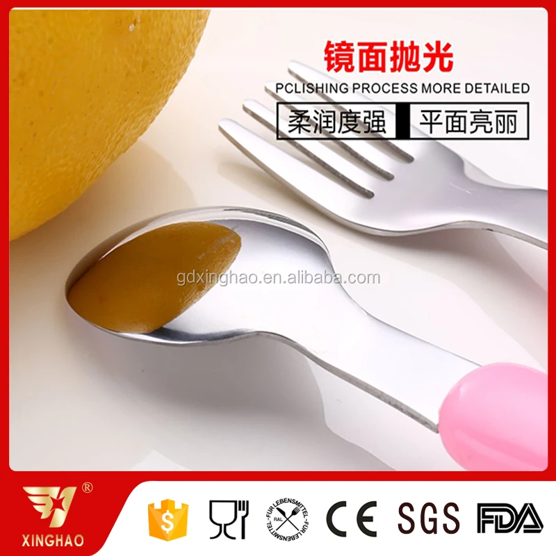 Colorful Plastic Handle Cartoon Children Kids Baby School Picnic Hiking Dessert Dinner MINI Forks Spoons