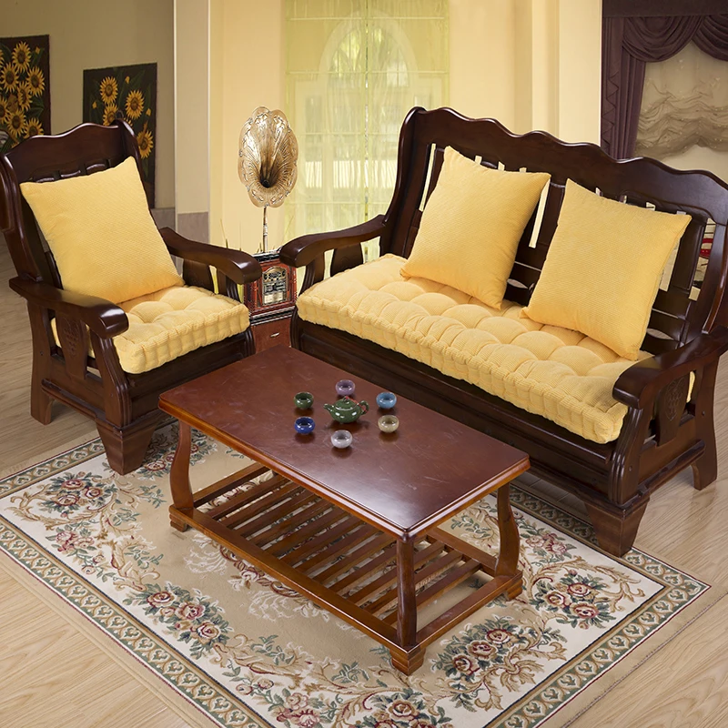 2018 Single Auto and Car School Comfort Chair Filling Corduroy Fatener Wooden Sofa Seat Cushion