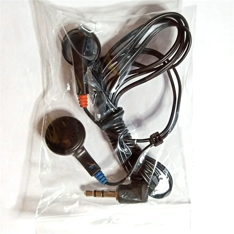 3.5mm connectors cheapest black disposable mono wired earphones in stock for bus or tour guide or train