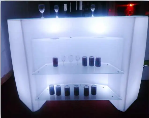 New product Outdoor Party Led Glow Touch Table Round Bar Counter with Rechargeable Battery