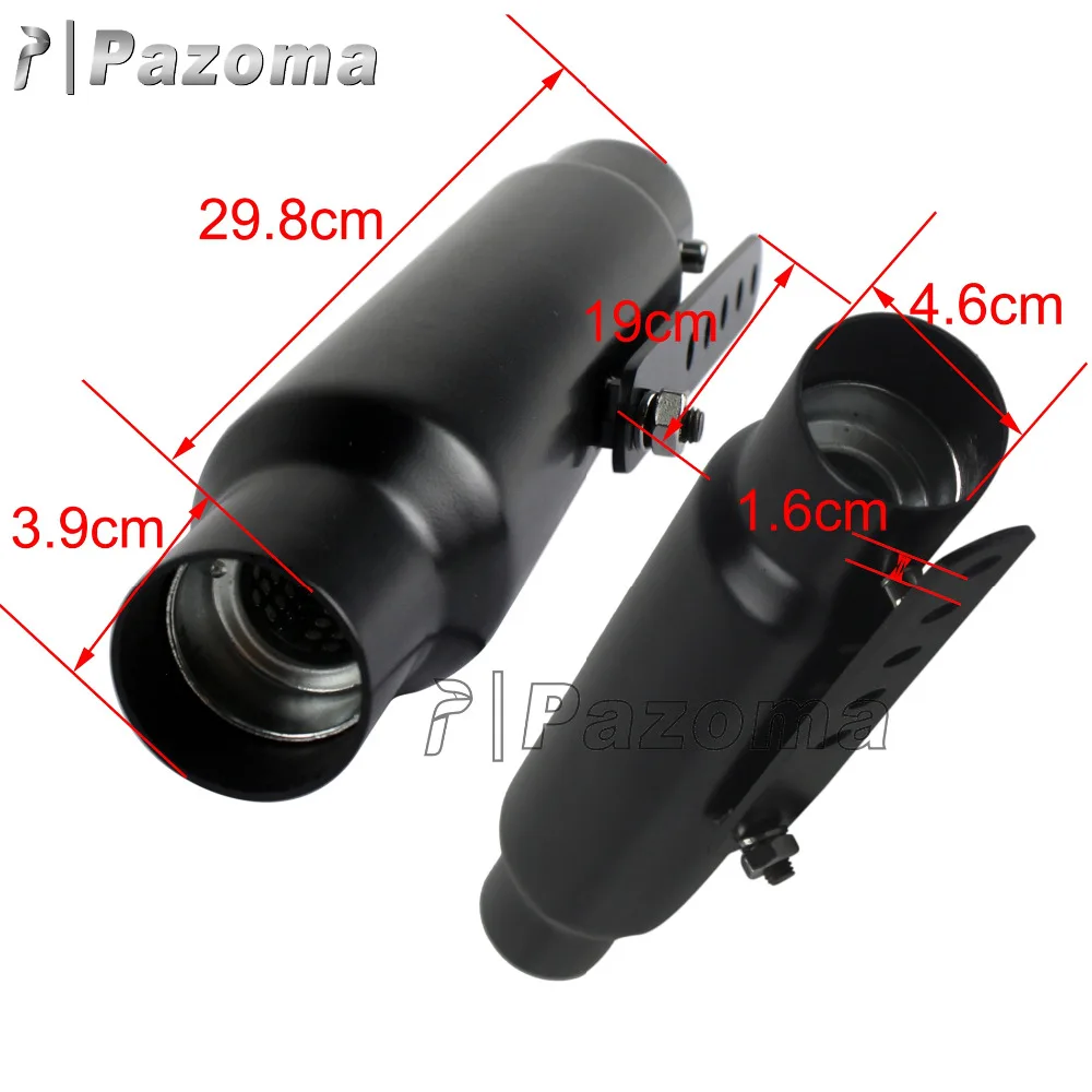Pazoma высококачественный черный Универсальный Длинный выхлопной глушитель для мотоцикла 12 дюймов с 1 1/2 - 1 3/4 входом
