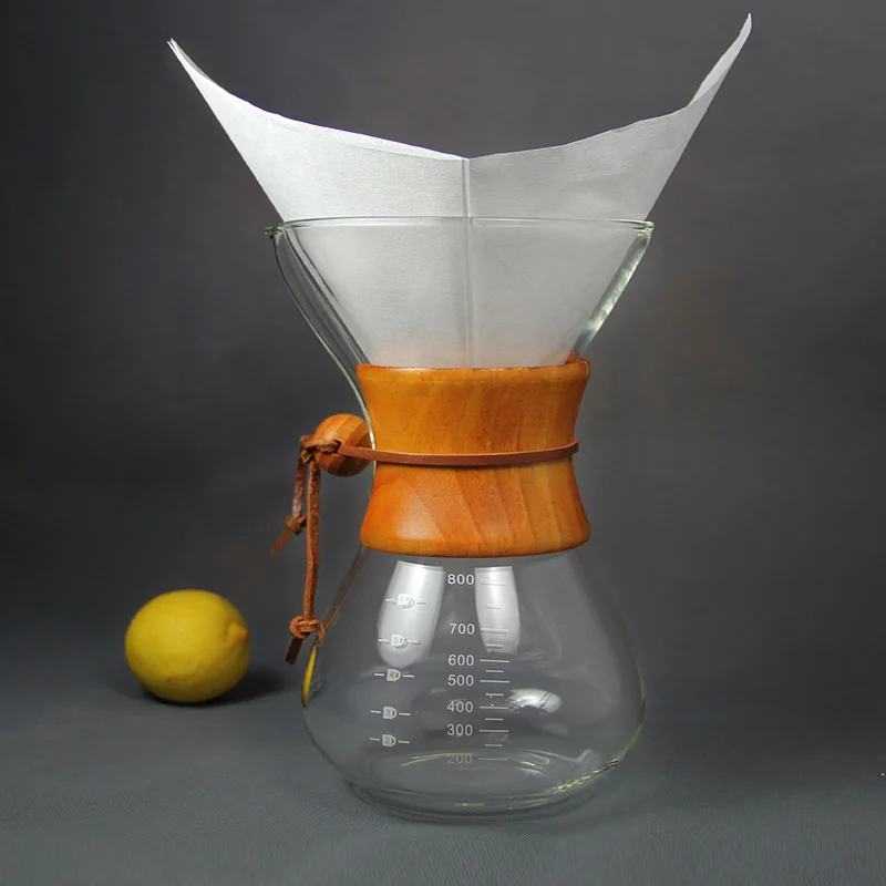 Chinese factory professional  borosilicate pour over coffee maker siphon coffee handblown  teapot transparent glass coffee pot