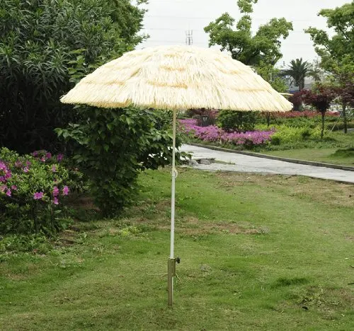 sun protection UV30+ waterproof 6foot 1.8meter normal size hawaii Raffia Tiki straw garden beach  parasols for hotel outdoor
