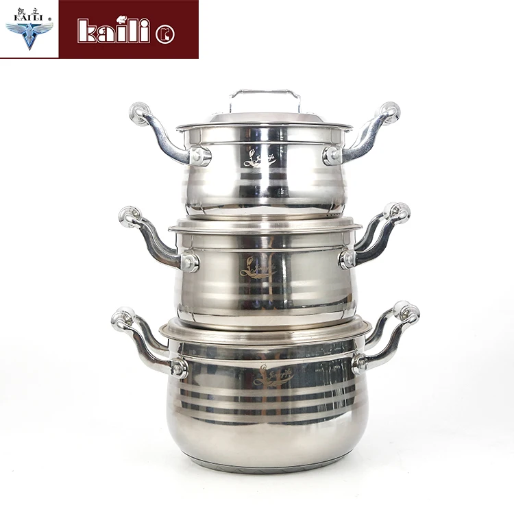 Factory Customized Eco-Friendly stainless steel pot cookware set stainless steel cookware set