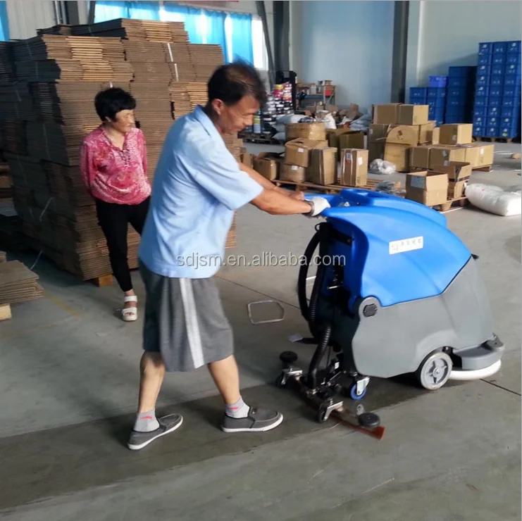hand-push floor cleaning scrubber washing machine for supermarket
