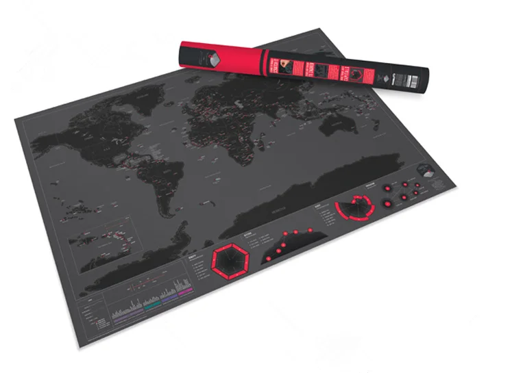 
Cheap Portable Scratch Magnetic World Map Capitals Edition 