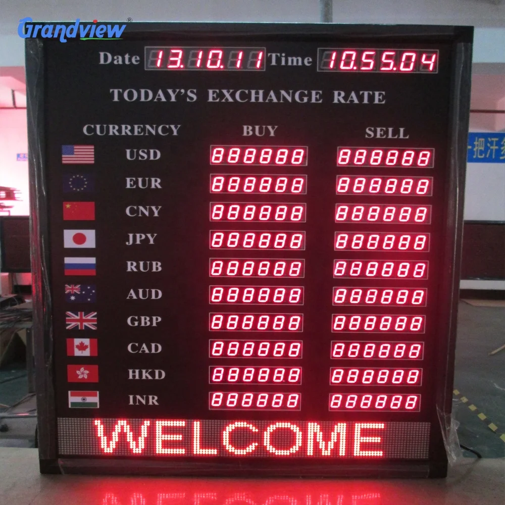 LED digital display 7 segment IR control electronic exchange rate board