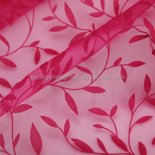Best popular100% polyester wholesale flocking organza