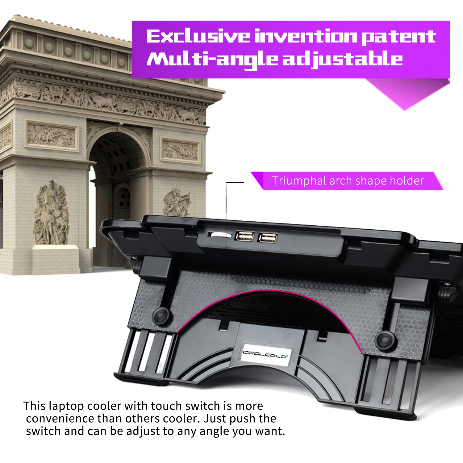 Quiet LED Base Stand for Laptop Notebook Peripherals Cooling Fan