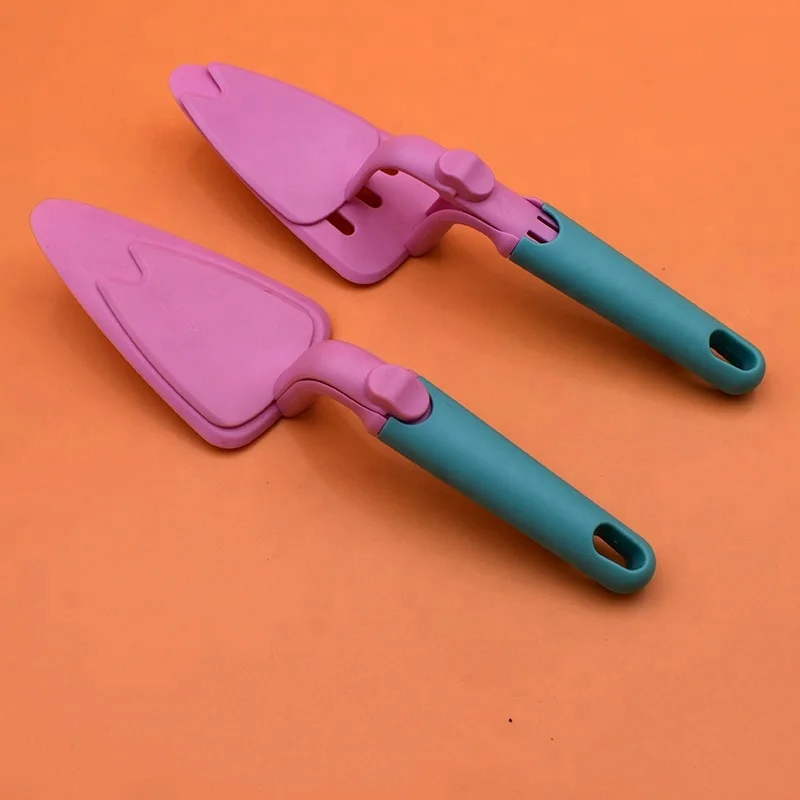 Pink cake server,cake shovel adjustable plastic cake server knife