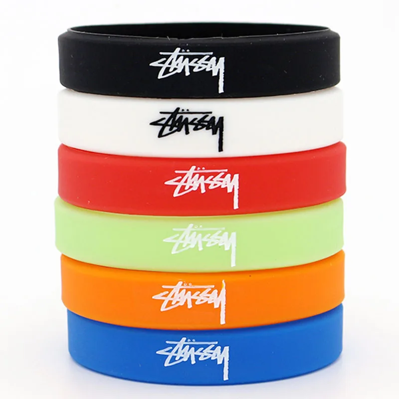 Boce customize debossed color filled filled logo text clock shape silicone wristband
