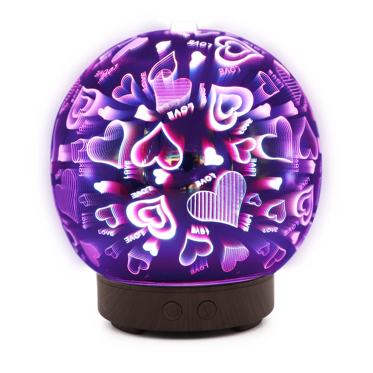 
Janue жизнь 100 мл 7 светодио дный светодиодные фонари оптовая продажа 3D стекло диффузор, 3D стекло увлажнители воздуха 