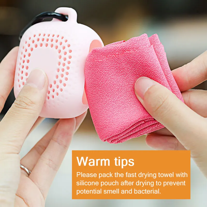
sports towel microfiber sports towel sports cooling towel with silicone box 