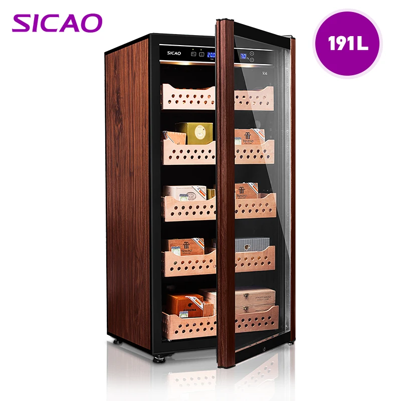 wooden luxury wholesale refrigerated storage electric automatic case gift box glass electrical electronic cigar humidor cabinet