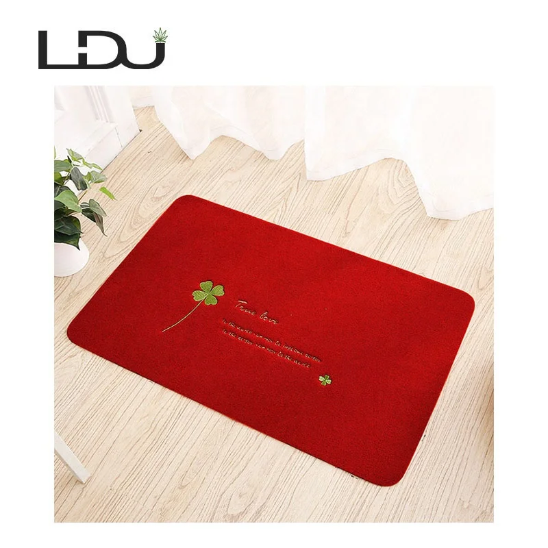 Embroidery entrance door mat or stair mat with non-slip backing, Easy To Clean, Washable, Reusable