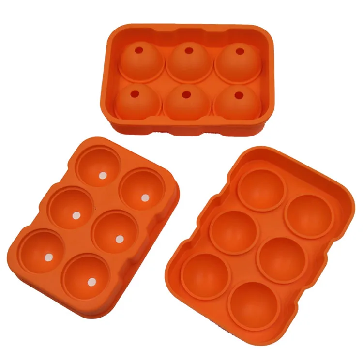 Оптовая продажа 6 ячеек силиконовая форма для изготовления шариков льда не содержит Бисфенол А